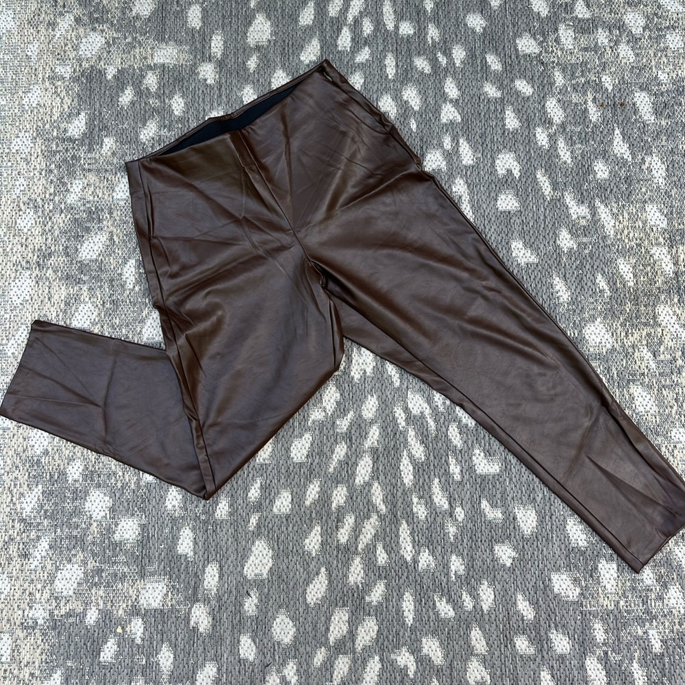 Faux leather pants